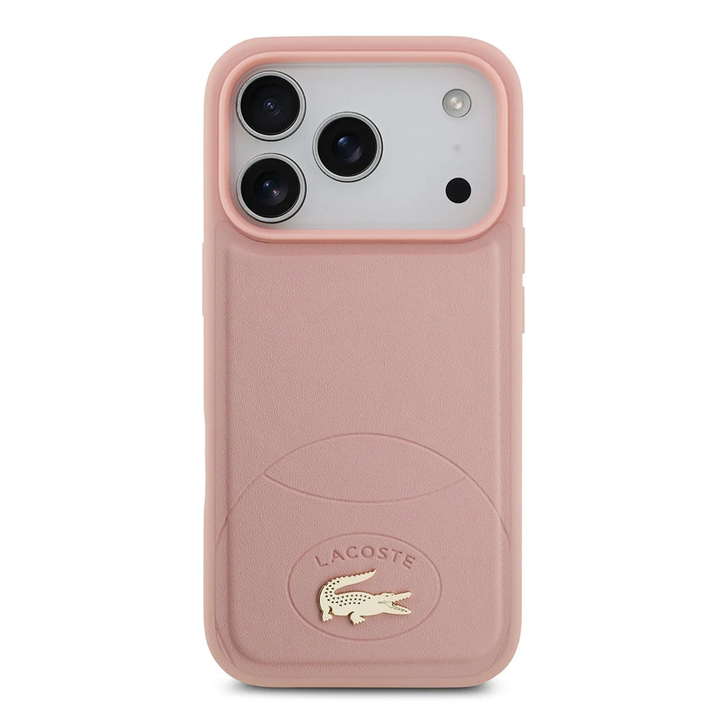 A Photo Of Lacoste MagSafe PU Leather Hard Case with Bliss Design for iPhone 17 Pro