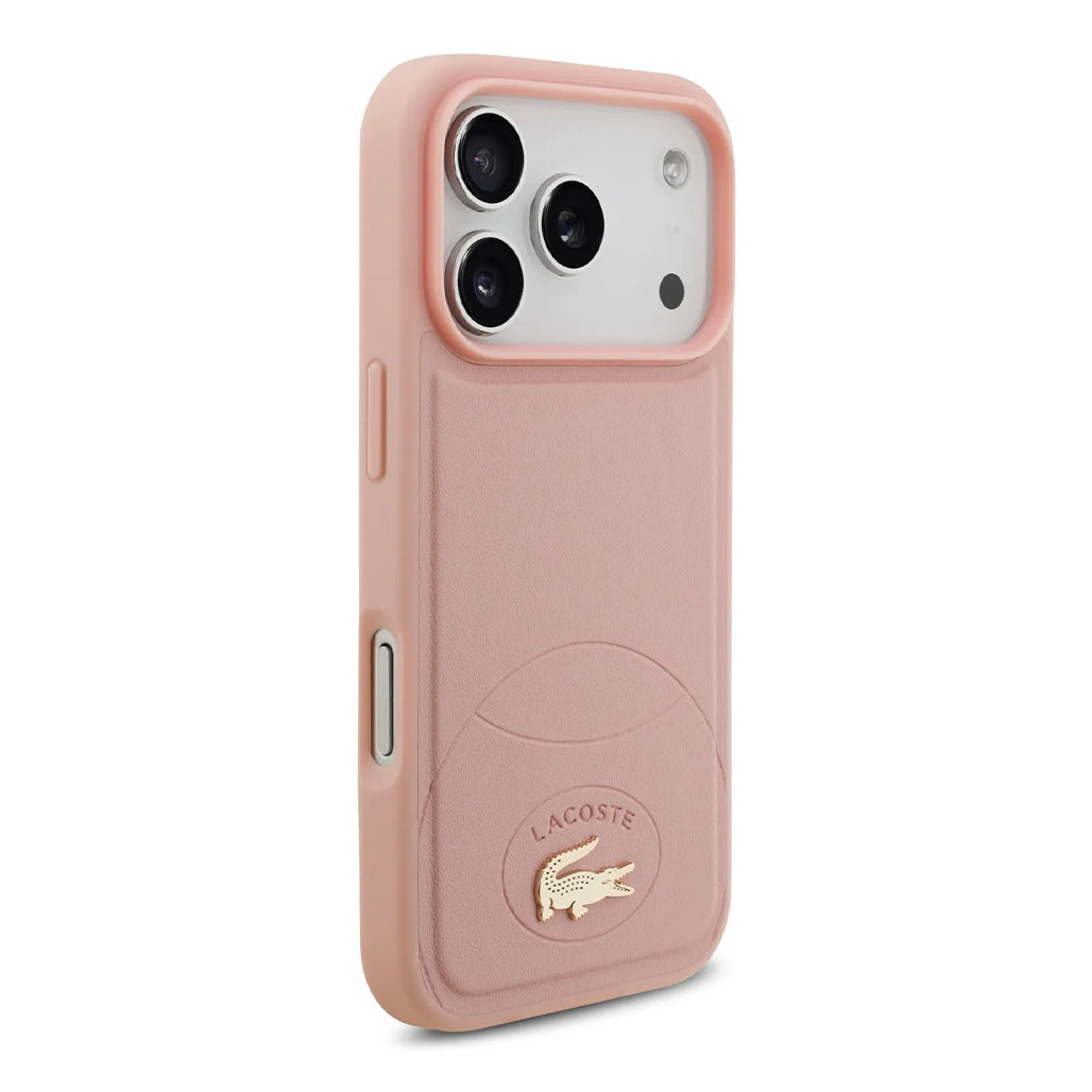 A Photo Of Lacoste MagSafe PU Leather Hard Case with Bliss Design for iPhone 17 Pro