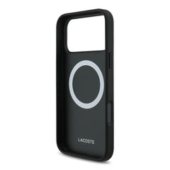 A Photo Of Lacoste MagSafe PU Leather Hard Case with Iconic Petit Piqué Logo for iPhone 17 Pro