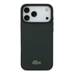 A Photo Of Lacoste MagSafe PU Leather Hard Case with Iconic Petit Piqué Logo for iPhone 17 Pro