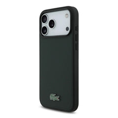 A Photo Of Lacoste MagSafe PU Leather Hard Case with Iconic Petit Piqué Logo for iPhone 17 Pro