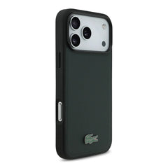A Photo Of Lacoste MagSafe PU Leather Hard Case with Iconic Petit Piqué Logo for iPhone 17 Pro