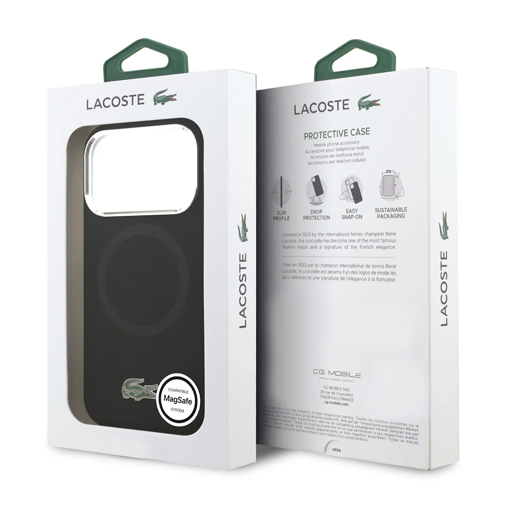 A Photo Of Lacoste MagSafe Silicone Case with Metal Logo for iPhone 17 Pro