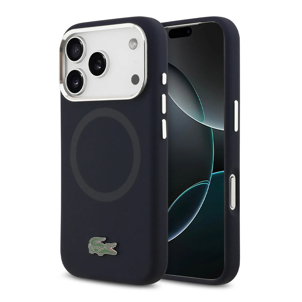 A Photo Of Lacoste MagSafe Silicone Case with Metal Logo for iPhone 17 Pro