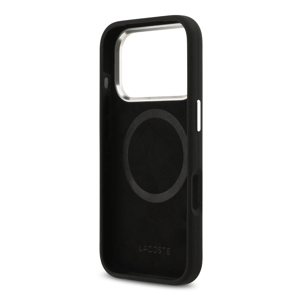 A Photo Of Lacoste MagSafe Silicone Case with Metal Logo for iPhone 17 Pro