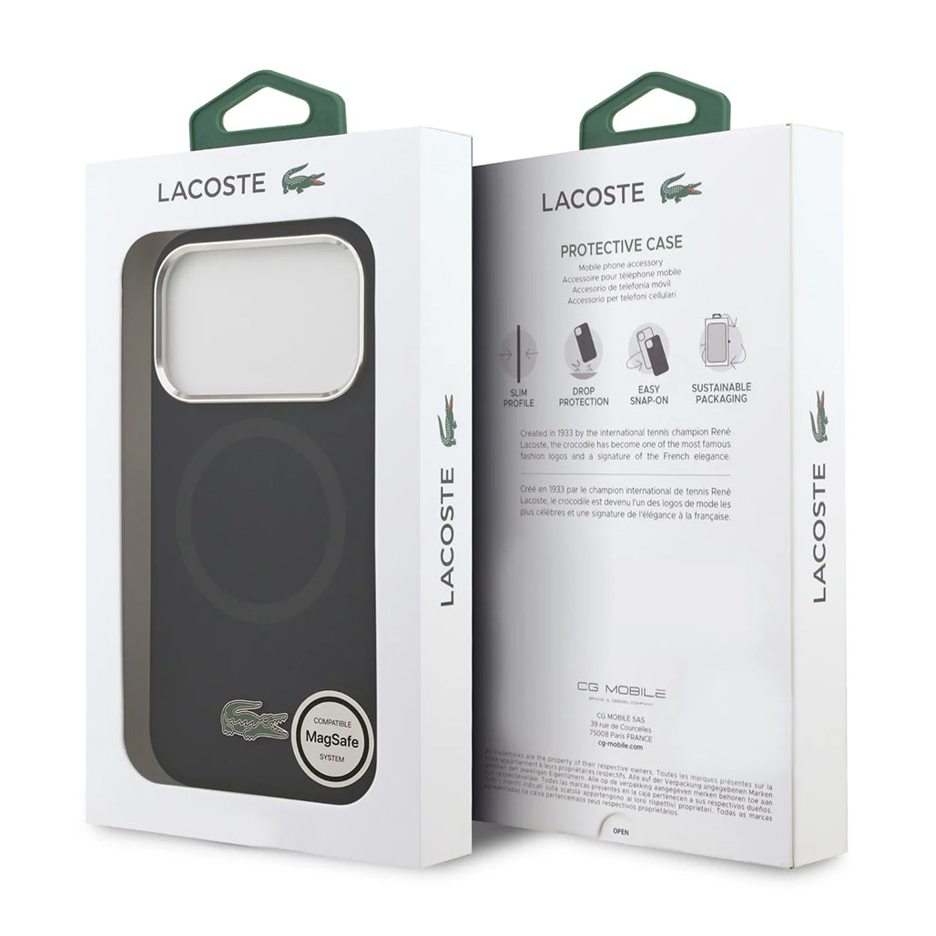 A Photo Of Lacoste MagSafe Silicone Case with Metal Logo for iPhone 17 Pro