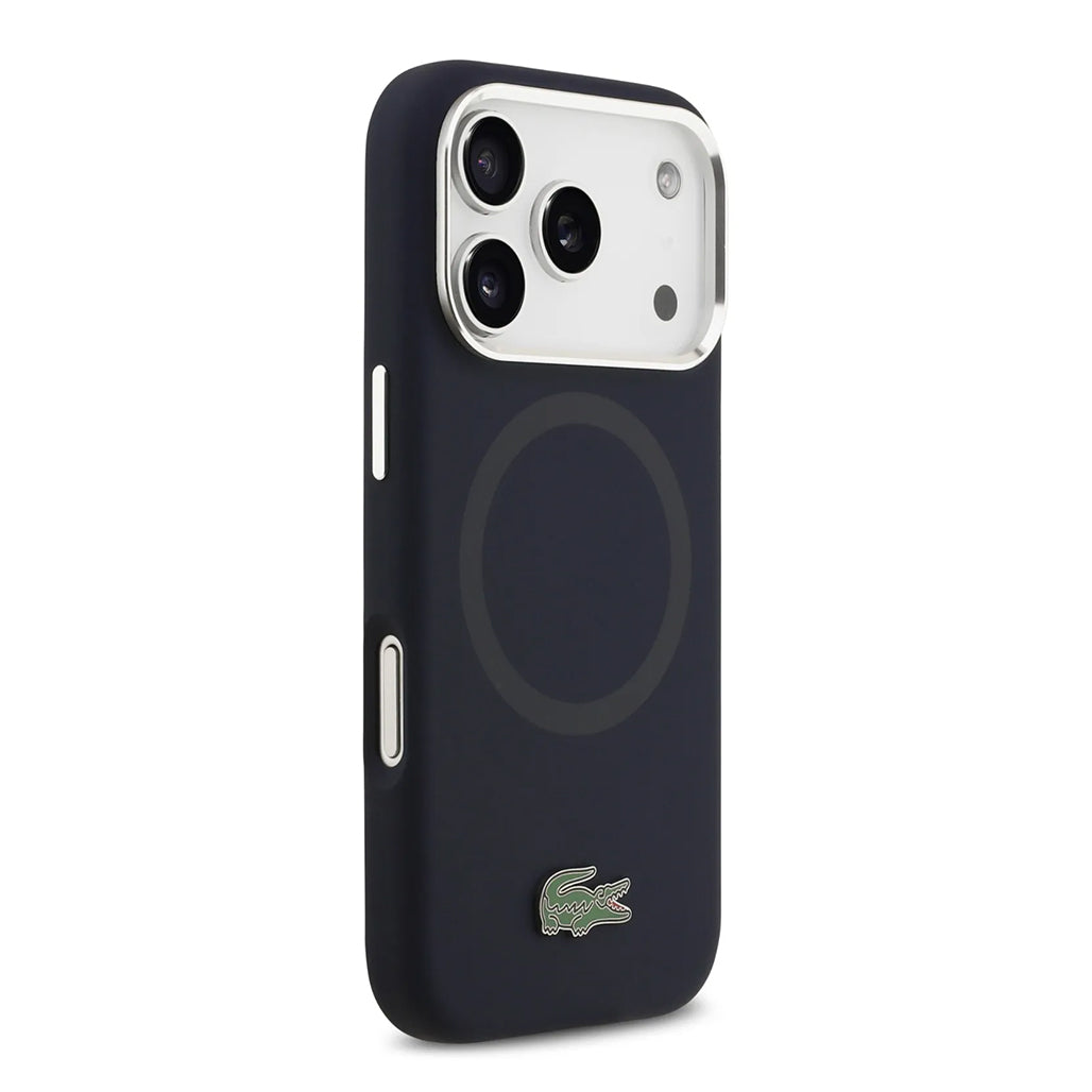 A Photo Of Lacoste MagSafe Silicone Case with Metal Logo for iPhone 17 Pro