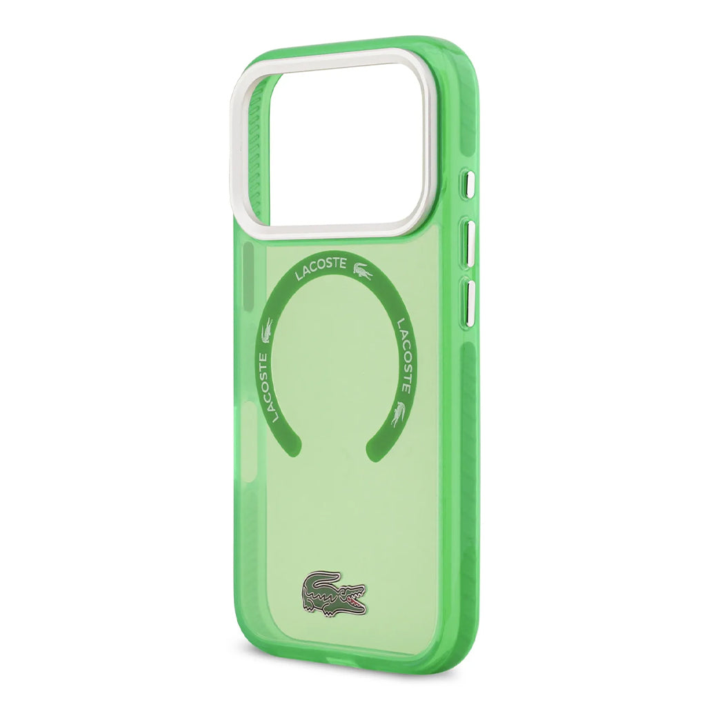 A Photo Of Lacoste MagSafe Transparent TPU+PC Case with Frosted Finish for iPhone 17 Pro
