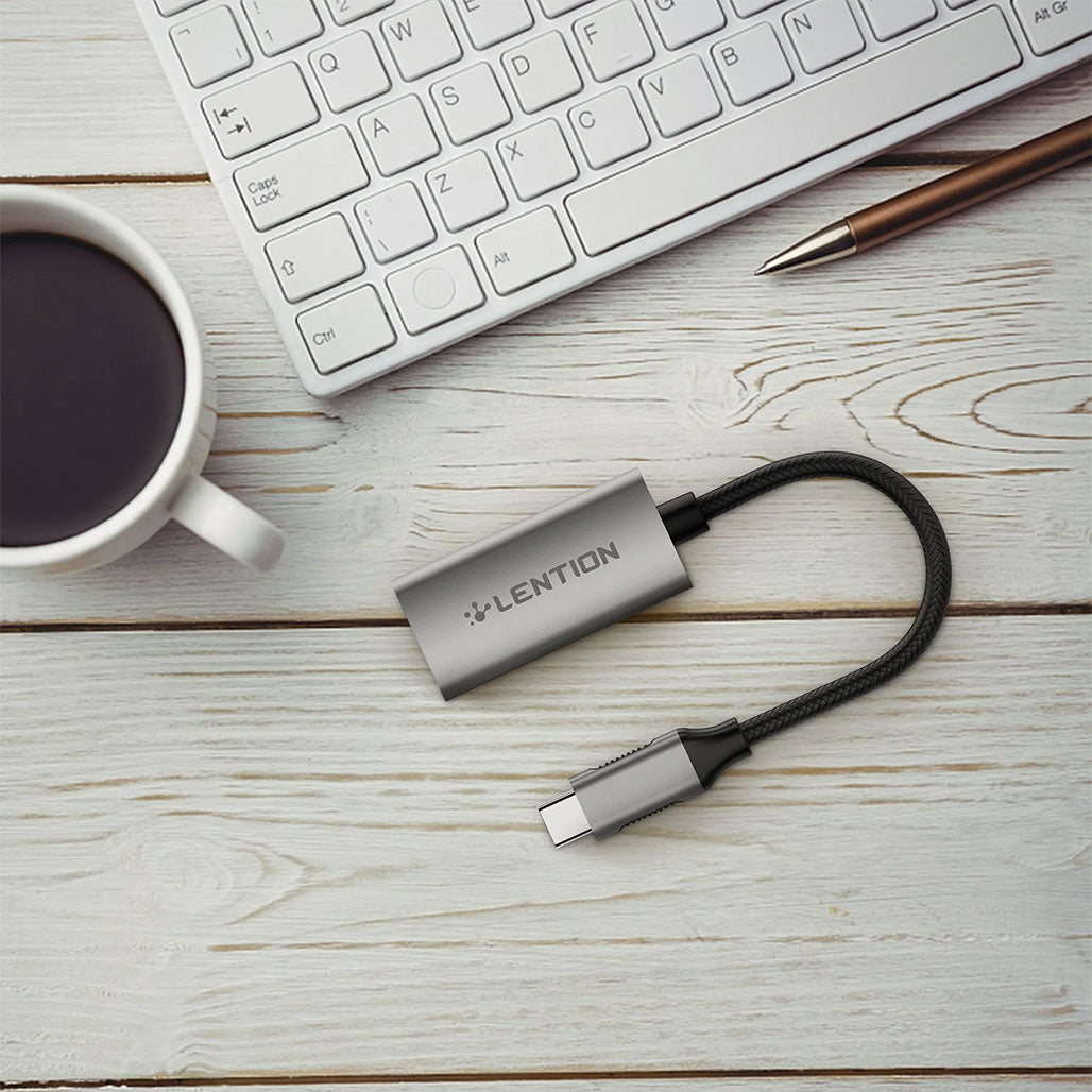 A Photo Of Lention USB-C to HDMI Adapter (CB-CU607H) | 4K@60Hz, Audio & Video Transfer, Compatible with MacBook Pro, iPad Pro
