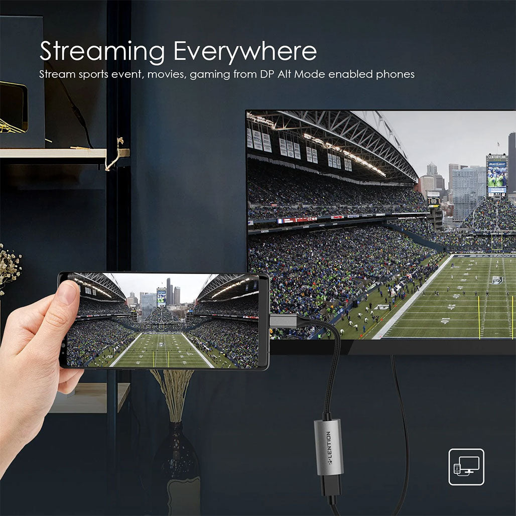 A Photo Of Lention USB-C to HDMI Adapter (CB-CU607H) | 4K@60Hz, Audio & Video Transfer, Compatible with MacBook Pro, iPad Pro