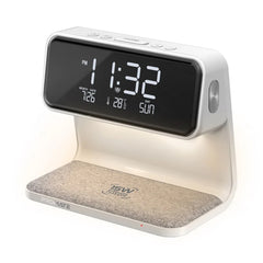 A Photo Of Promate Lumix-15W Multi-Function LED Alarm Clock with 15W Wireless Charger