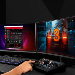 A Photo Of M-Audio - M-Game RGB Dual - Dual USB Streaming Interface with RGB Lighting, Voice FX & Sampler