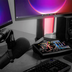 A Photo Of M-Audio - M-Game RGB Dual - Dual USB Streaming Interface with RGB Lighting, Voice FX & Sampler