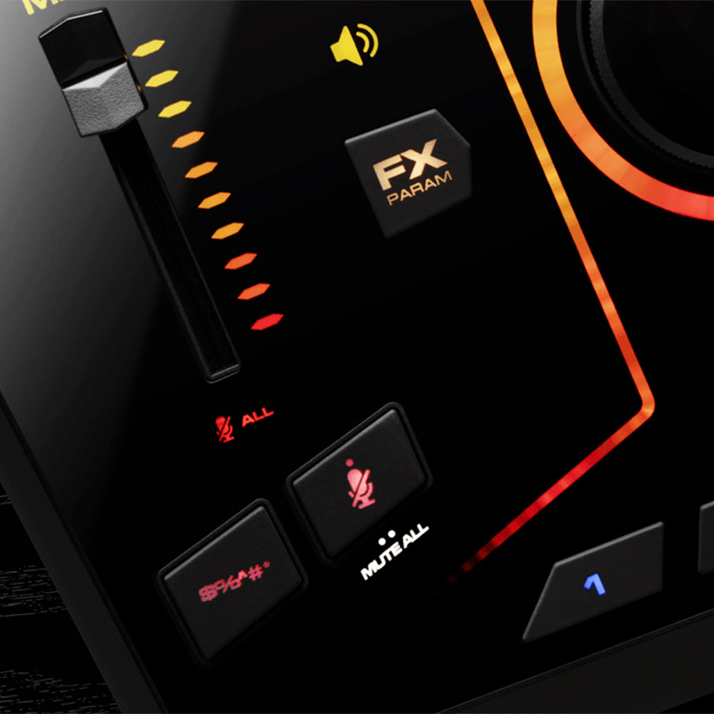 A Photo Of M-Audio - M-Game RGB Dual - Dual USB Streaming Interface with RGB Lighting, Voice FX & Sampler