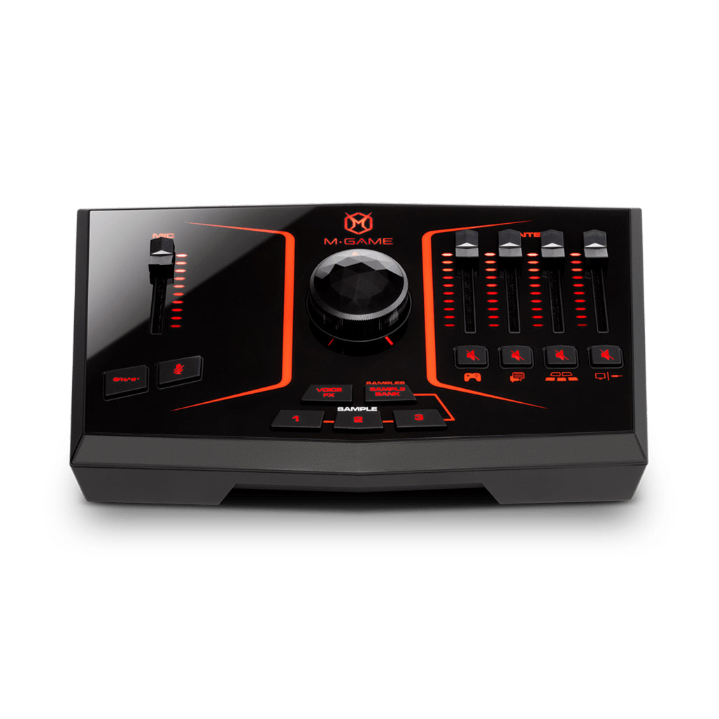 A Photo Of M-Audio - M-Game SOLO - USB Streaming Mixer with LED Lighting, Voice FX & Sampler