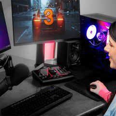 A Photo Of M-Audio - M-Game SOLO - USB Streaming Mixer with LED Lighting, Voice FX & Sampler