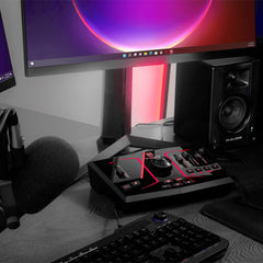 A Photo Of M-Audio - M-Game SOLO - USB Streaming Mixer with LED Lighting, Voice FX & Sampler