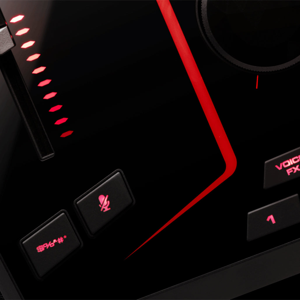 A Photo Of M-Audio - M-Game SOLO - USB Streaming Mixer with LED Lighting, Voice FX & Sampler