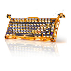 A Photo Of GravaStar Mercury K1 Pro Wireless Mechanical Gaming Keyboard – 75% Layout, Yellow Handcrafted Battle-Worn Design, RGB, Tri-Mode, Kailh Speedy Mint Switches