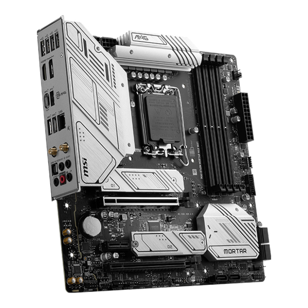 A Photo Of MSI MAG B760M MORTAR MAX WIFI – High-Speed DDR5 Motherboard for Intel 14th Gen