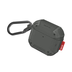 A Photo Of Skinarma MECHA CE AirPods 4 Case – Durable Retro-Futuristic Protection with Enhanced Grip & Wireless Charging Support