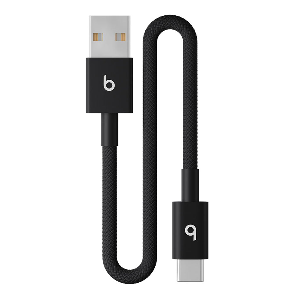 A Photo Of Beats USB-A to USB-C 20cm Braided Charging Cable – Fast Charging, CarPlay Compatible