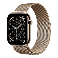 Apple Watch Series 11 - 46mm Titanium Case with Gold Milanese Loop - M/L