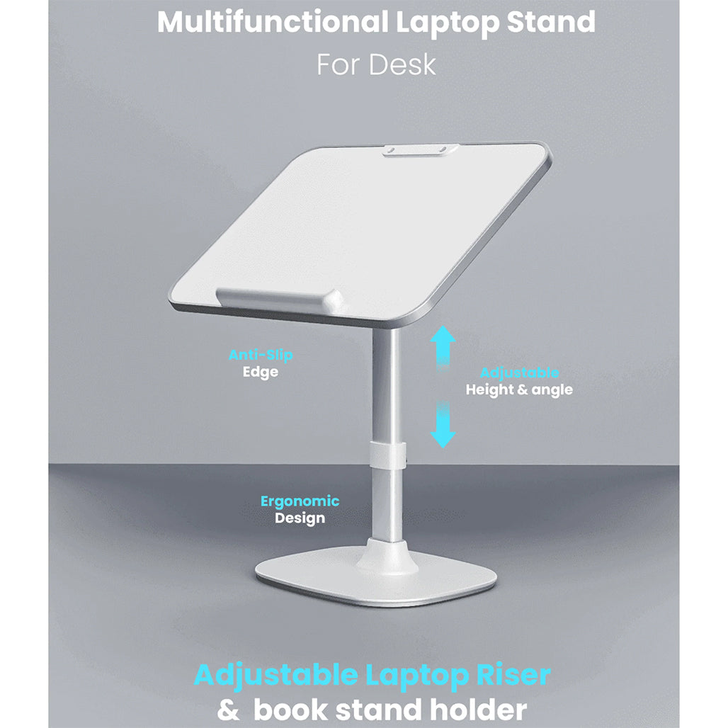 A Photo Of Moxedo MX-FLS023 Adjustable Laptop and Book Stand – Ergonomic Desk Riser for MacBook, Tablets & Reading