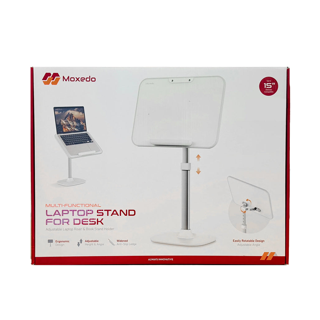 A Photo Of Moxedo MX-FLS023 Adjustable Laptop and Book Stand – Ergonomic Desk Riser for MacBook, Tablets & Reading