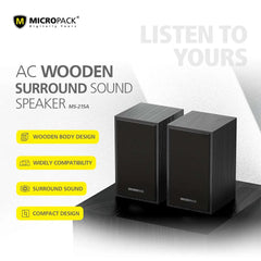 A Photo Of Micropack MS-215A - Wired Multimedia Wooden Speakers