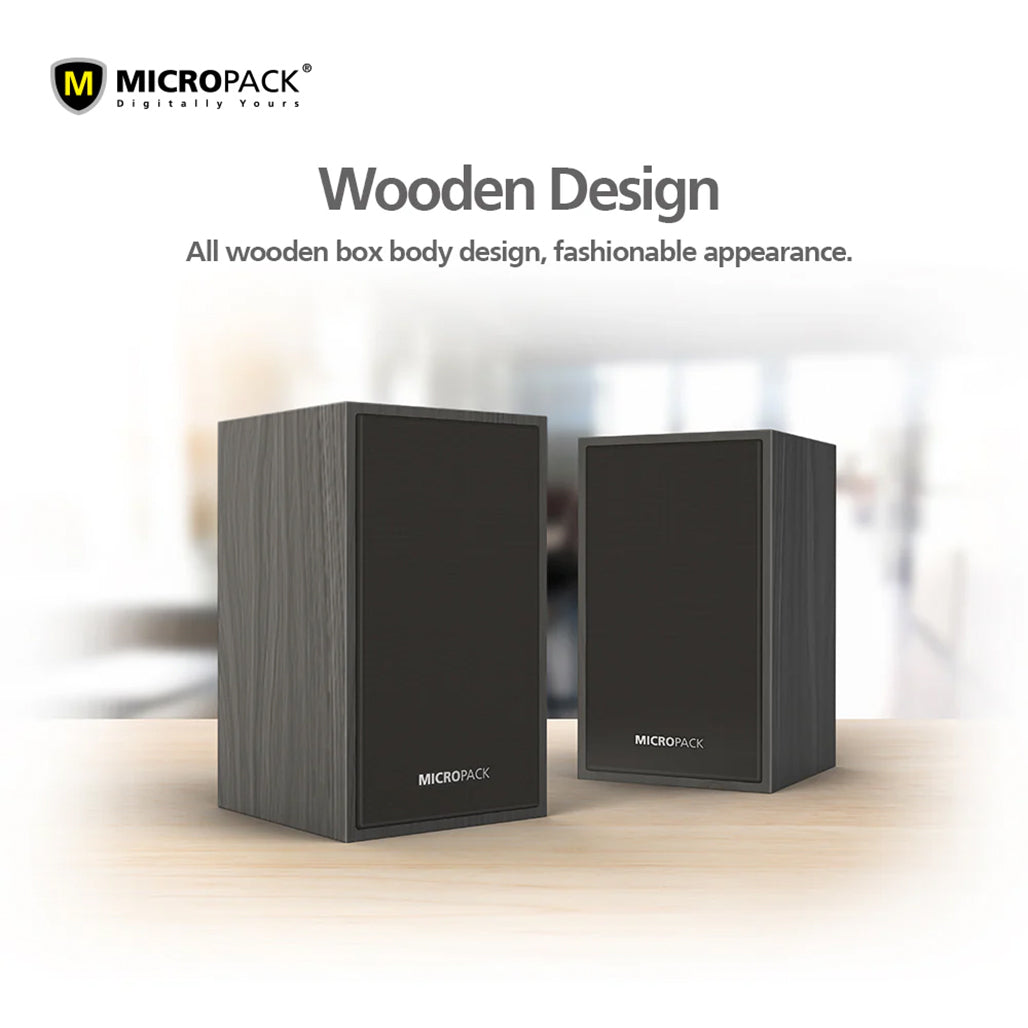 A Photo Of Micropack MS-215A - Wired Multimedia Wooden Speakers
