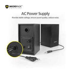 A Photo Of Micropack MS-215A - Wired Multimedia Wooden Speakers