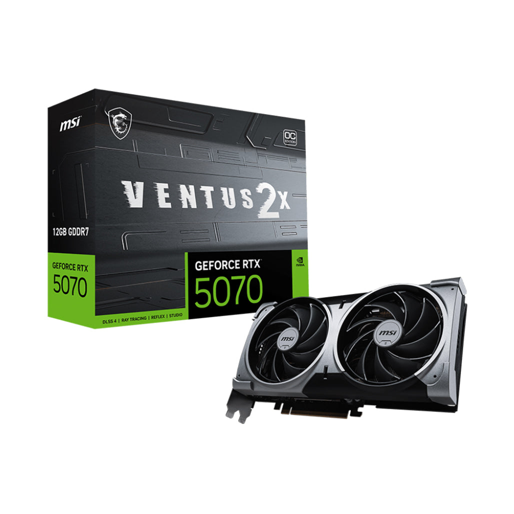 A Photo Of MSI GeForce RTX 5070 12G VENTUS 2X OC Graphics Card – GDDR7, DLSS 4, Ray Tracing, PCIe Gen 5