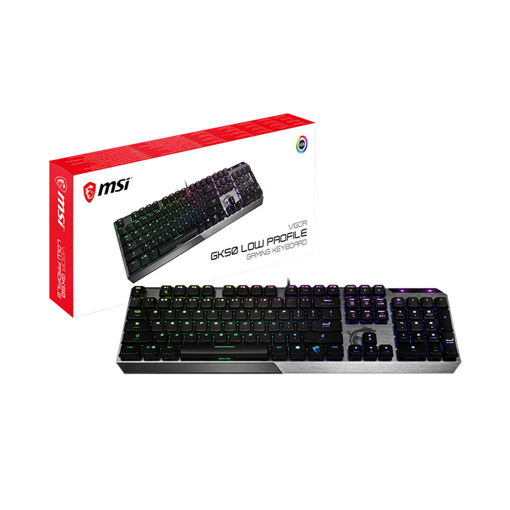 A Photo Of MSI Vigor GK50 Low Profile Mechanical Gaming Keyboard - Full-Size Wired RGB Keyboard