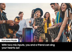 A Photo Of Samsung Sound Tower MX-ST40B – 160W Portable Party Speaker with Built-In Battery, IPX5 Water Resistance & LED Party Lights