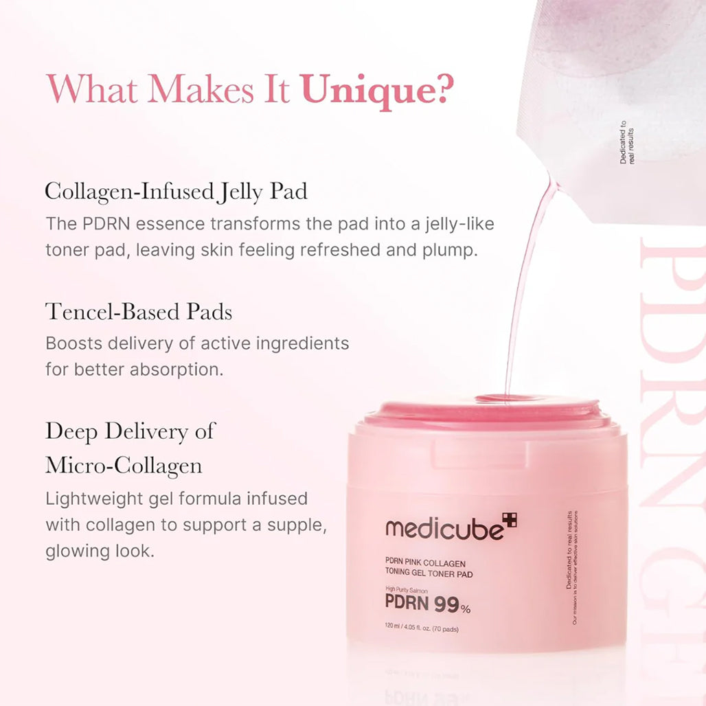A Photo Of Medicube PDRN Pink Collagen Gel Toner Pad