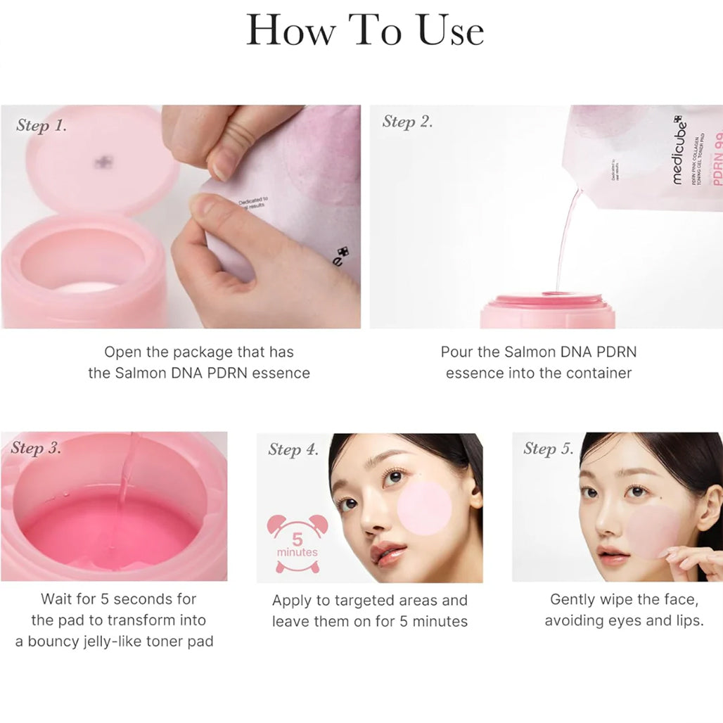 A Photo Of Medicube PDRN Pink Collagen Gel Toner Pad