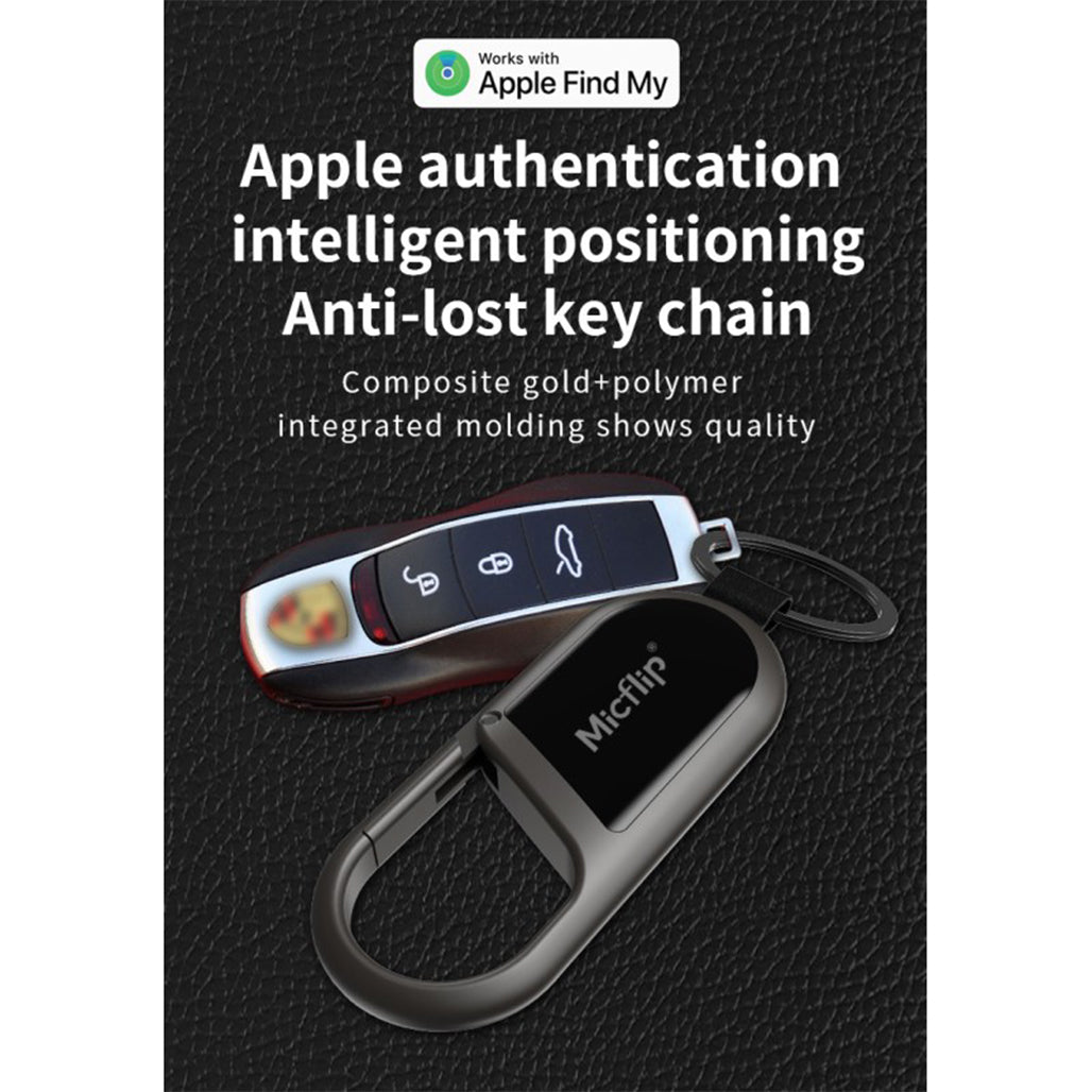 A Photo Of MicFlip Apple FindMy Certificated, Global Positioning IP65 Waterproof Keychain
