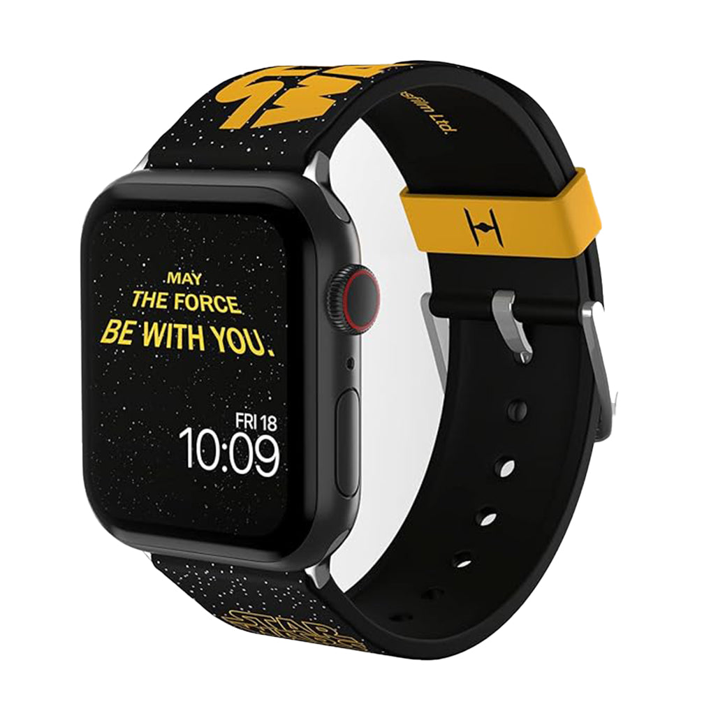 A Photo Of MobyFox Star Wars Galactic Smartwatch Band – Compatible with Apple Watch Series 1–9, Ultra, SE & Android Watches – Silicone Strap with Exclusive Watch Faces