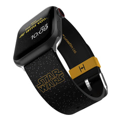 A Photo Of MobyFox Star Wars Galactic Smartwatch Band – Compatible with Apple Watch Series 1–9, Ultra, SE & Android Watches – Silicone Strap with Exclusive Watch Faces