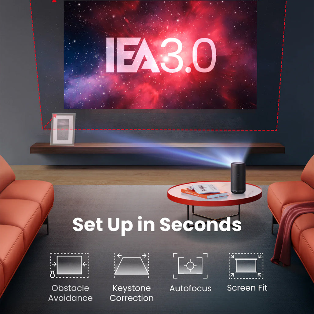 A Photo Of Nebula Capsule 3 | 1080p Mini Google TV Projector – Ultra-Portable Smart Projector with 120-inch Screen, HD Clarity & Long Battery Life