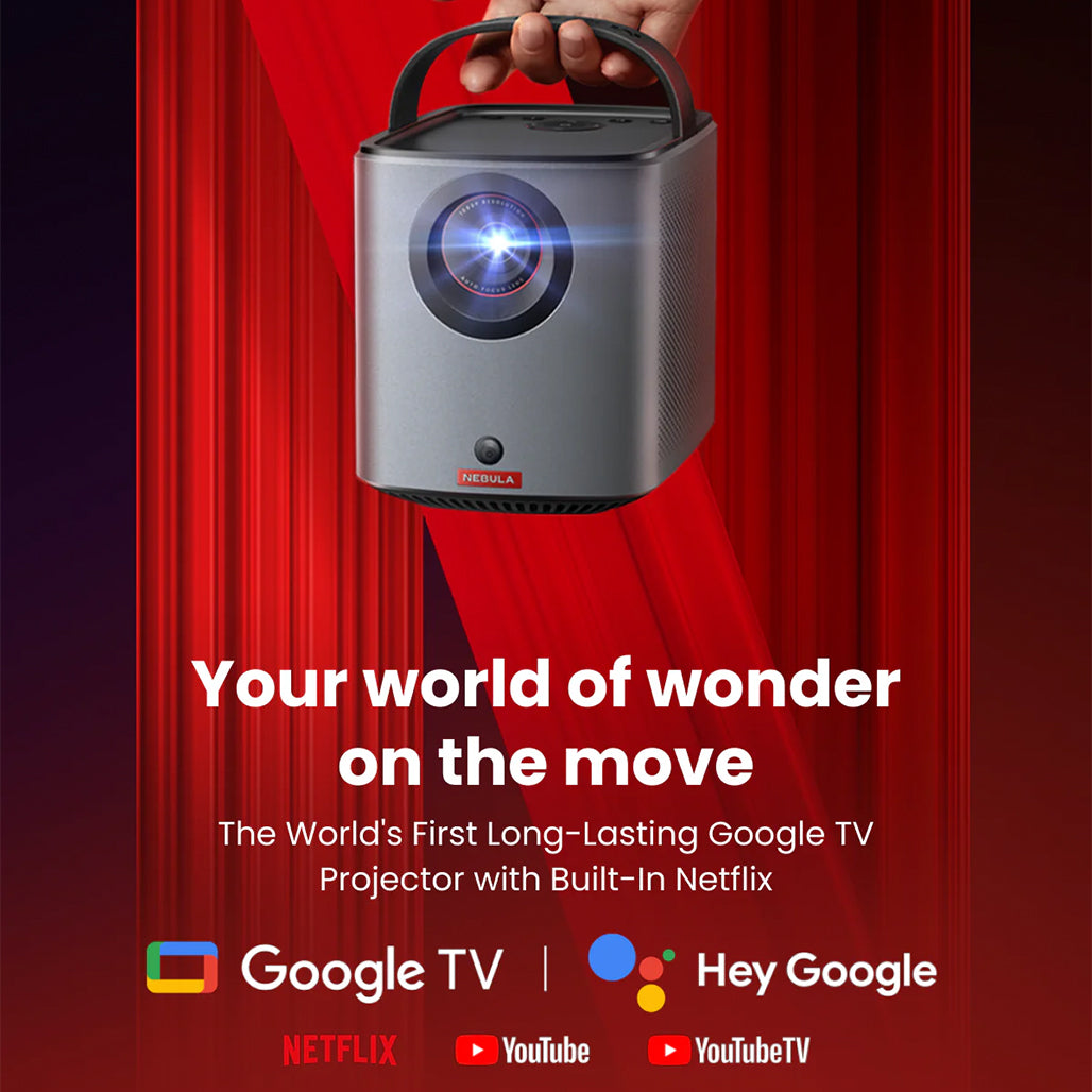 A Photo Of Nebula Mars 3 Air | Portable Google TV Projector with Netflix and Dolby Audio
