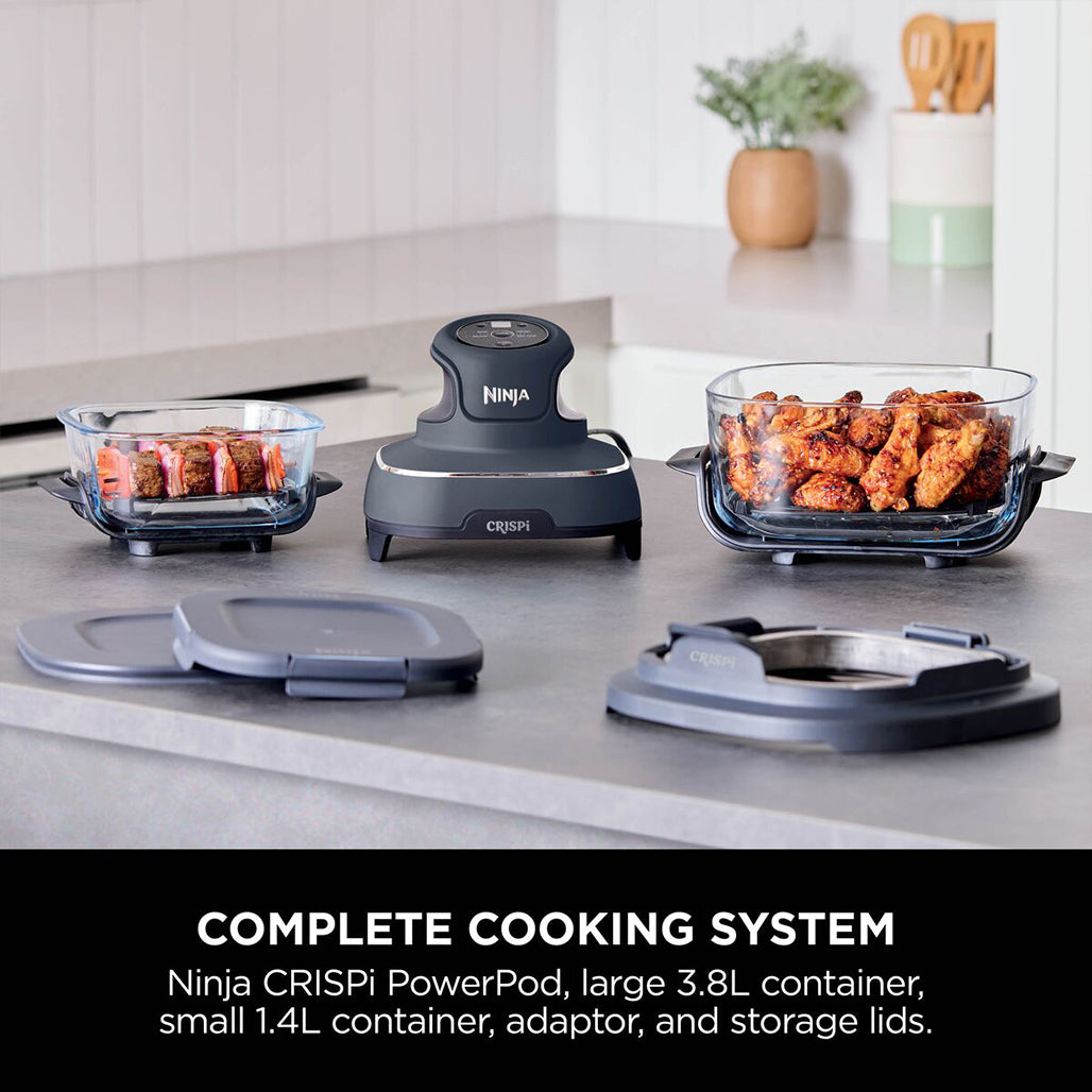 A Photo Of Ninja Crispi 4 in 1 Portable Glass Air Fryer 3.8L 1700w - Cyber Space