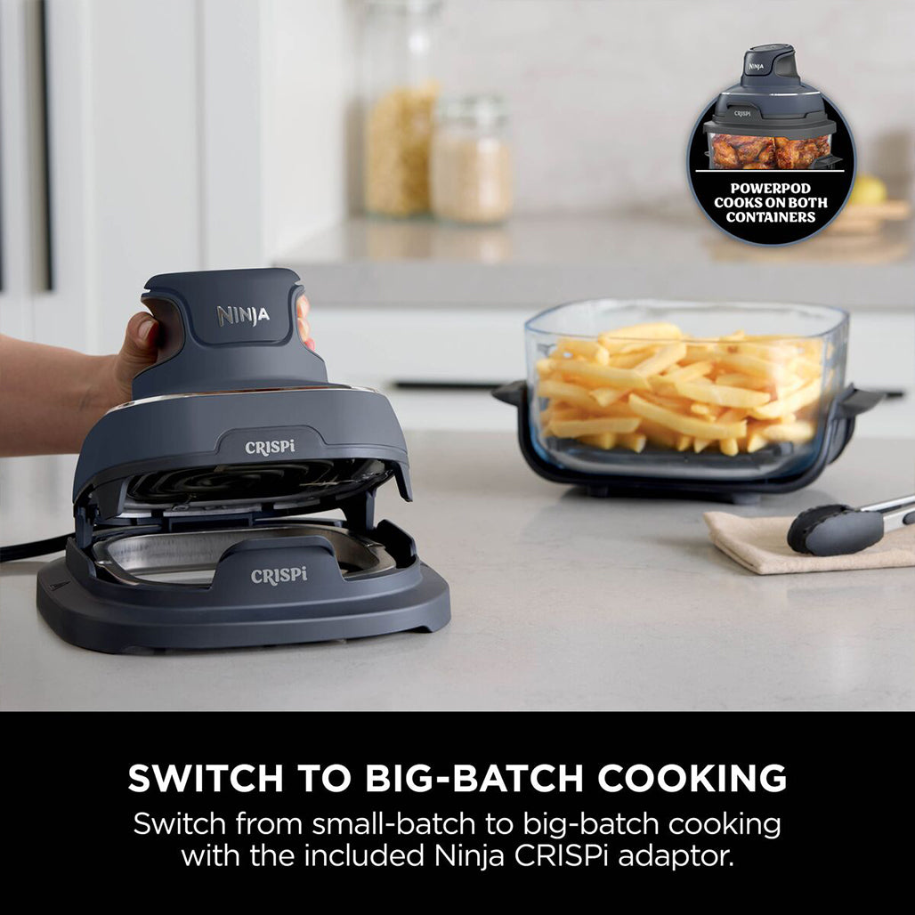 A Photo Of Ninja Crispi 4 in 1 Portable Glass Air Fryer 3.8L 1700w - Cyber Space