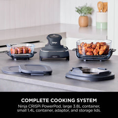 A Photo Of Ninja Crispi 4 in 1 Portable Glass Air Fryer 3.8L 1700w - Cyber Space