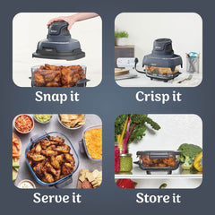 A Photo Of Ninja Crispi 4 in 1 Portable Glass Air Fryer 3.8L 1700w - Cyber Space