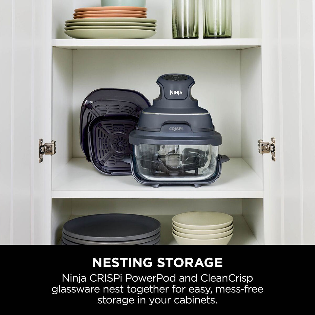 A Photo Of Ninja Crispi 4 in 1 Portable Glass Air Fryer 3.8L 1700w - Cyber Space