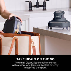 A Photo Of Ninja Crispi 4 in 1 Portable Glass Air Fryer 3.8L 1700w - Cyber Space