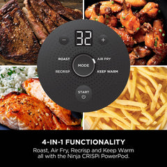 A Photo Of Ninja Crispi 4 in 1 Portable Glass Air Fryer 3.8L 1700w - Cyber Space