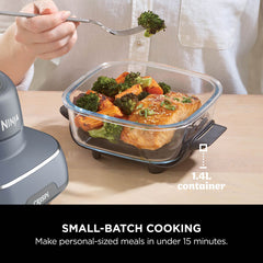 A Photo Of Ninja Crispi 4 in 1 Portable Glass Air Fryer 3.8L 1700w - Cyber Space